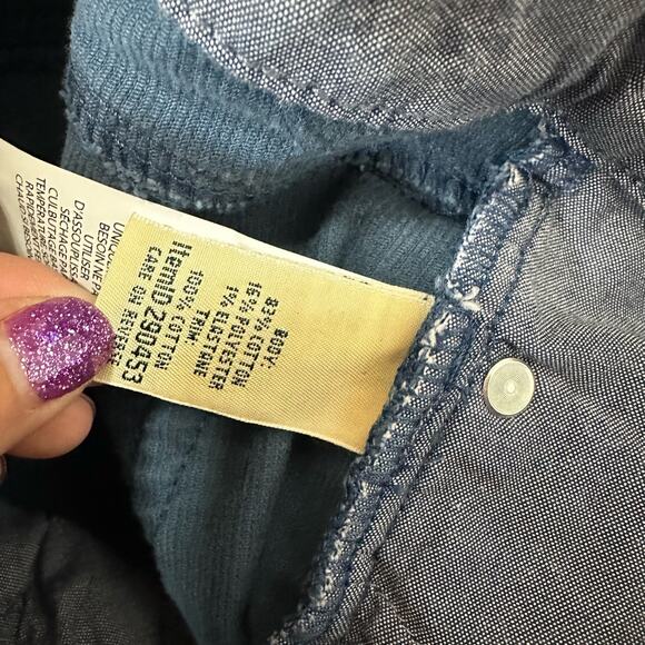 L.L. Bean Favorite Fit Blue Corduroy Cord Pants Size 12 - Picture 5 of 6